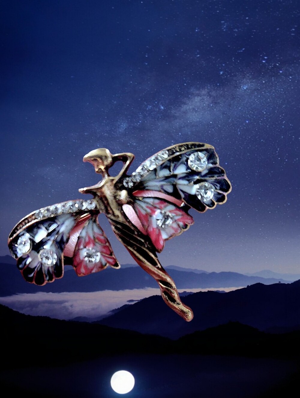 Human Butterfly Brooch